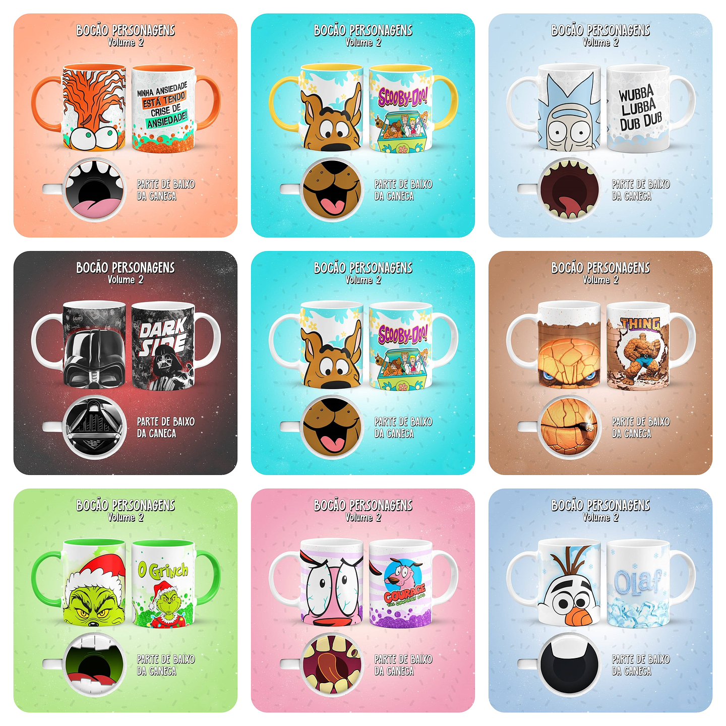 16 Artes para Caneca Personagens Bocão Arquivo em Jpg  2