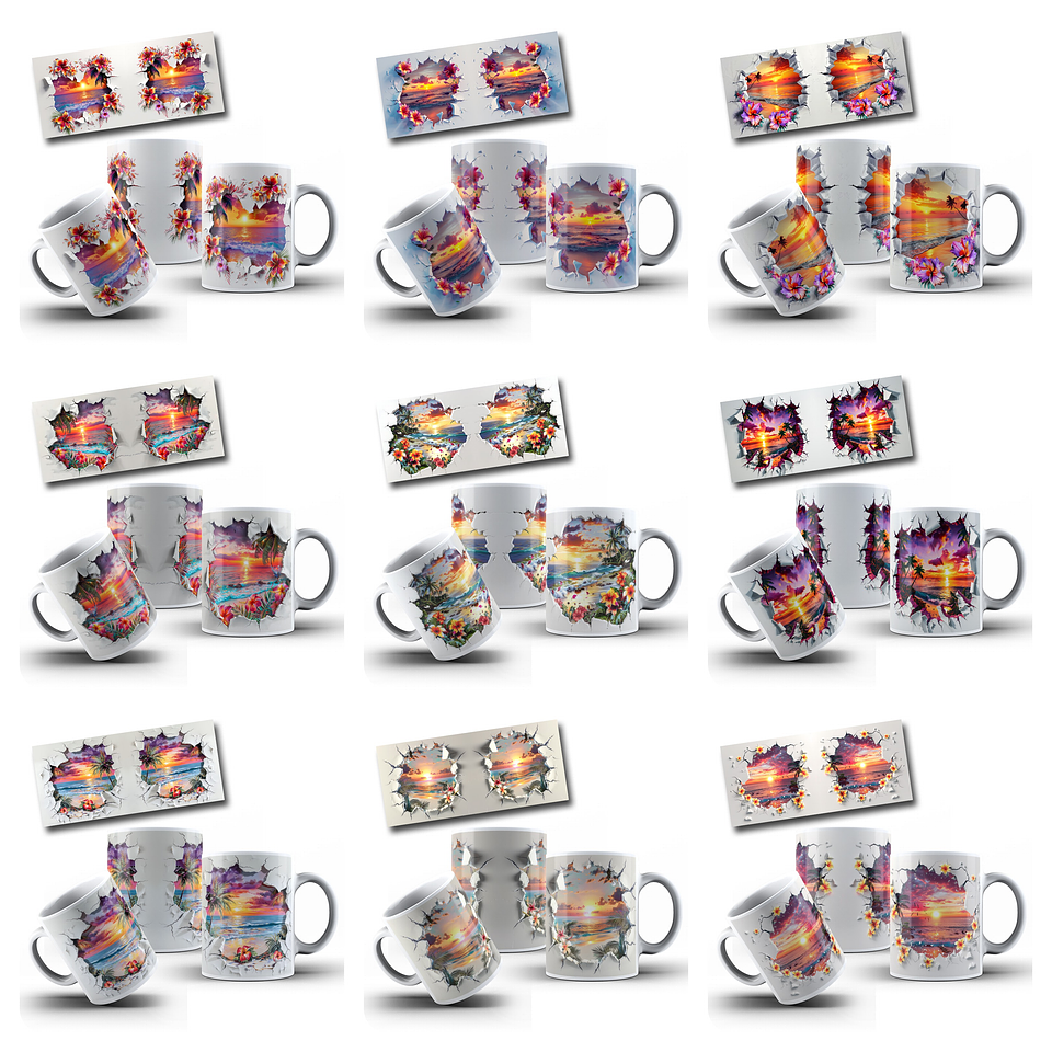 23 Artes para Caneca Paisagem Natureza 3d Arquivo em Jpg 1