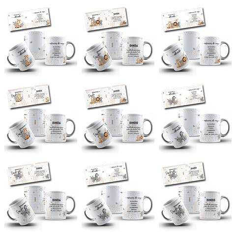 24 Artes para Caneca Dindos Safari Arquivo em Jpg 