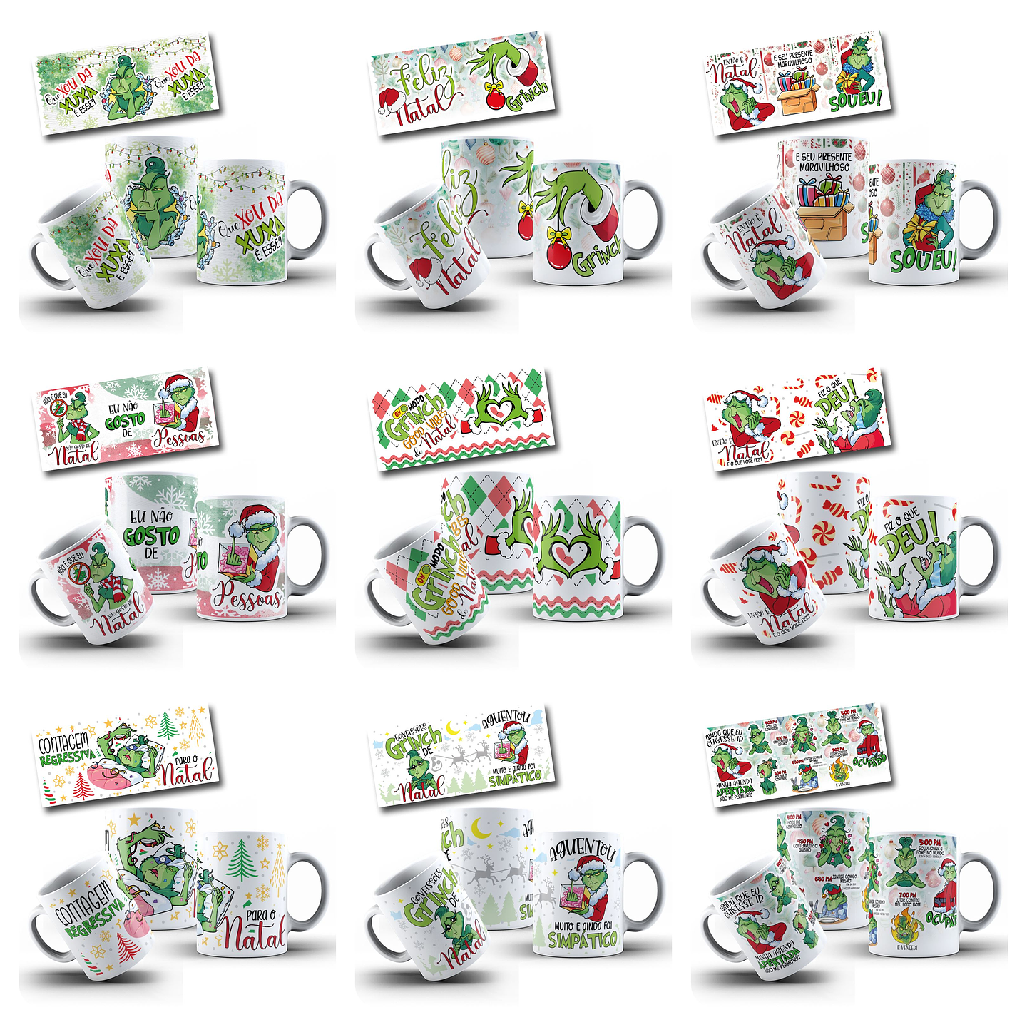 30  Artes para Caneca Grinch Natal Arquivo em Jpg  1