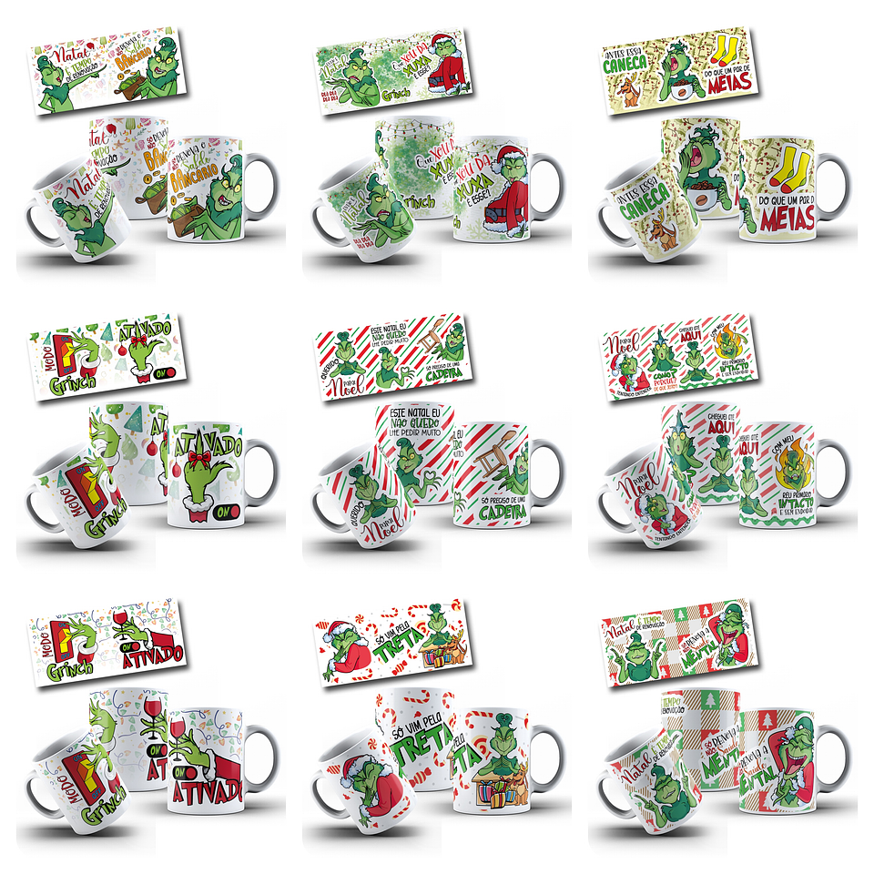 30  Artes para Caneca Grinch Natal Arquivo em Jpg  2