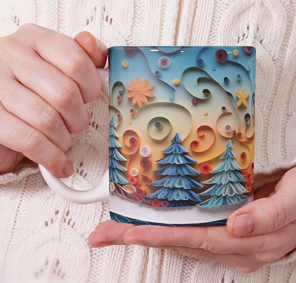 11 Artes para Caneca Natal Cute 3d Arquivo em Jpg 10