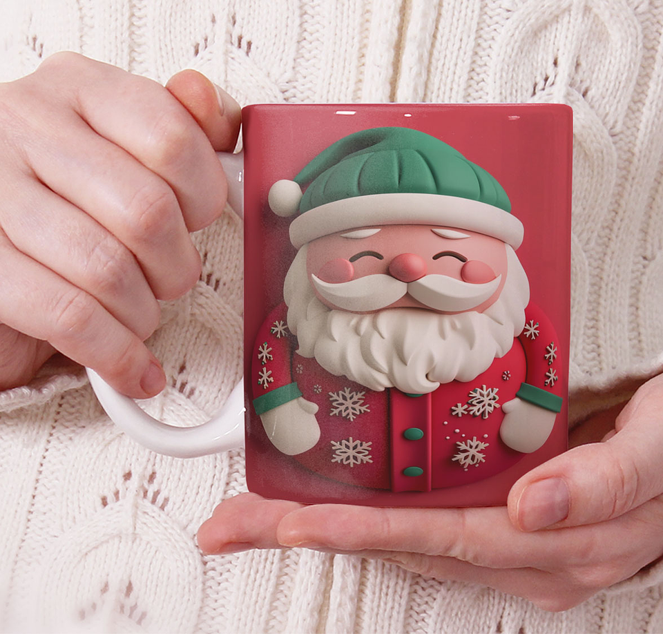 11 Artes para Caneca Natal Cute 3d Arquivo em Jpg 11