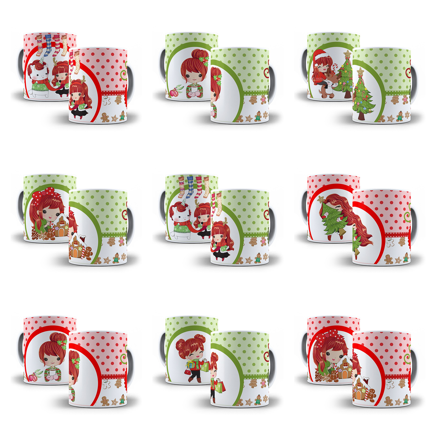 12 Artes para Caneca Natal Menina Arquivo Editável  1