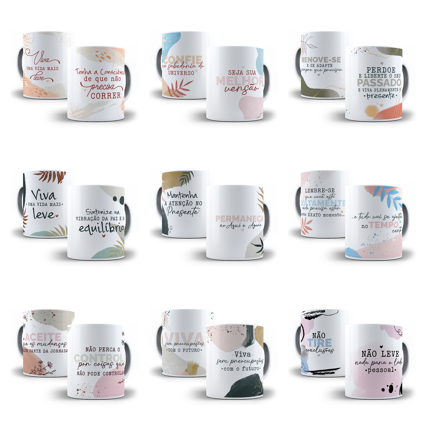 18 Artes para Caneca Frases Positividade Arquivo Editável 2