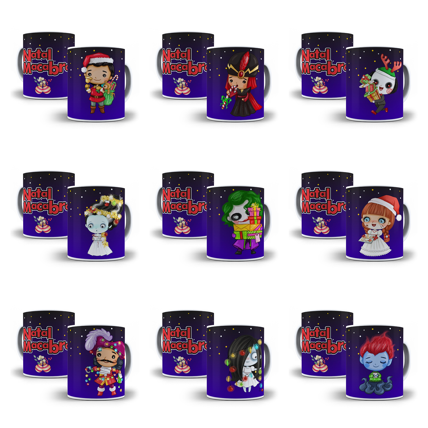 18 Artes para Caneca Natal Macabro Arquivo Editável  1