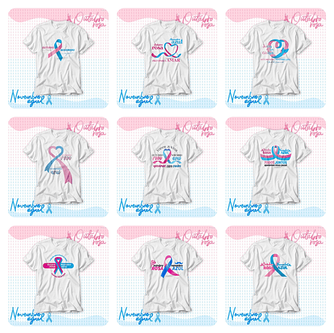 22 Artes para Camisa e Caneca Outubro Rosa e Novembro Azul Arquivo Editável