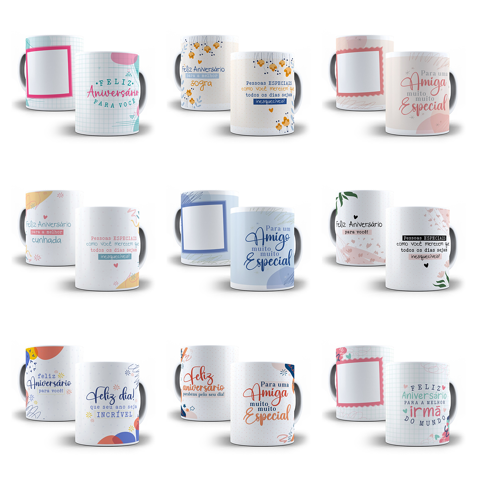 24 Artes para Caneca Aniversário Arquivo Editável 3