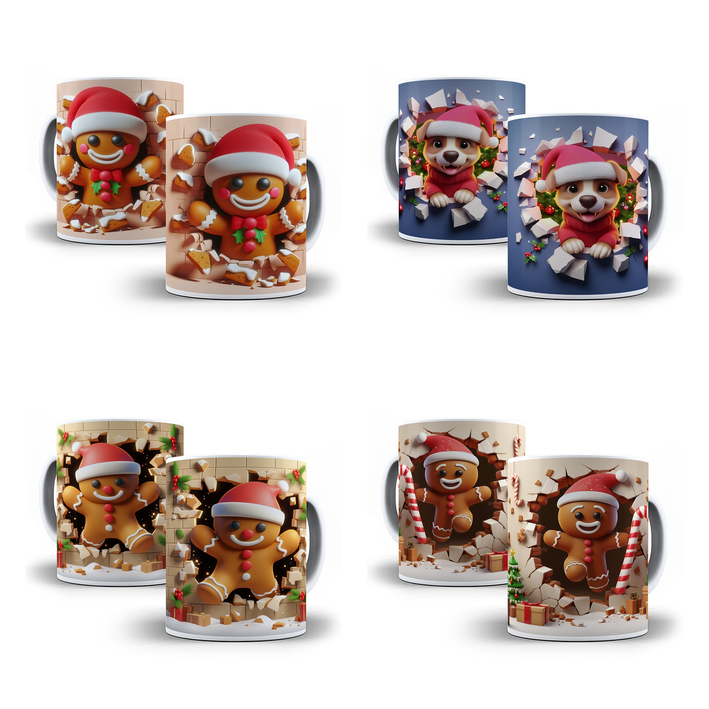 22 Artes para Caneca Natal 3D Arquivo em Jpg 3