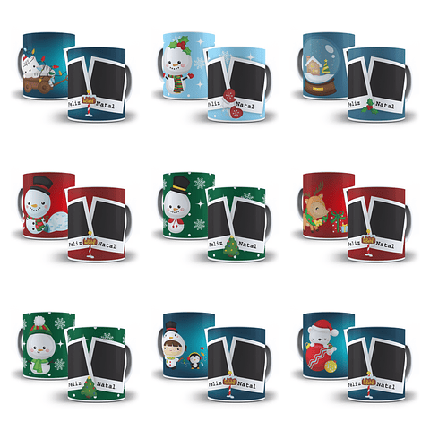 30 Artes para Caneca Natal com Foto Arquivo Editável