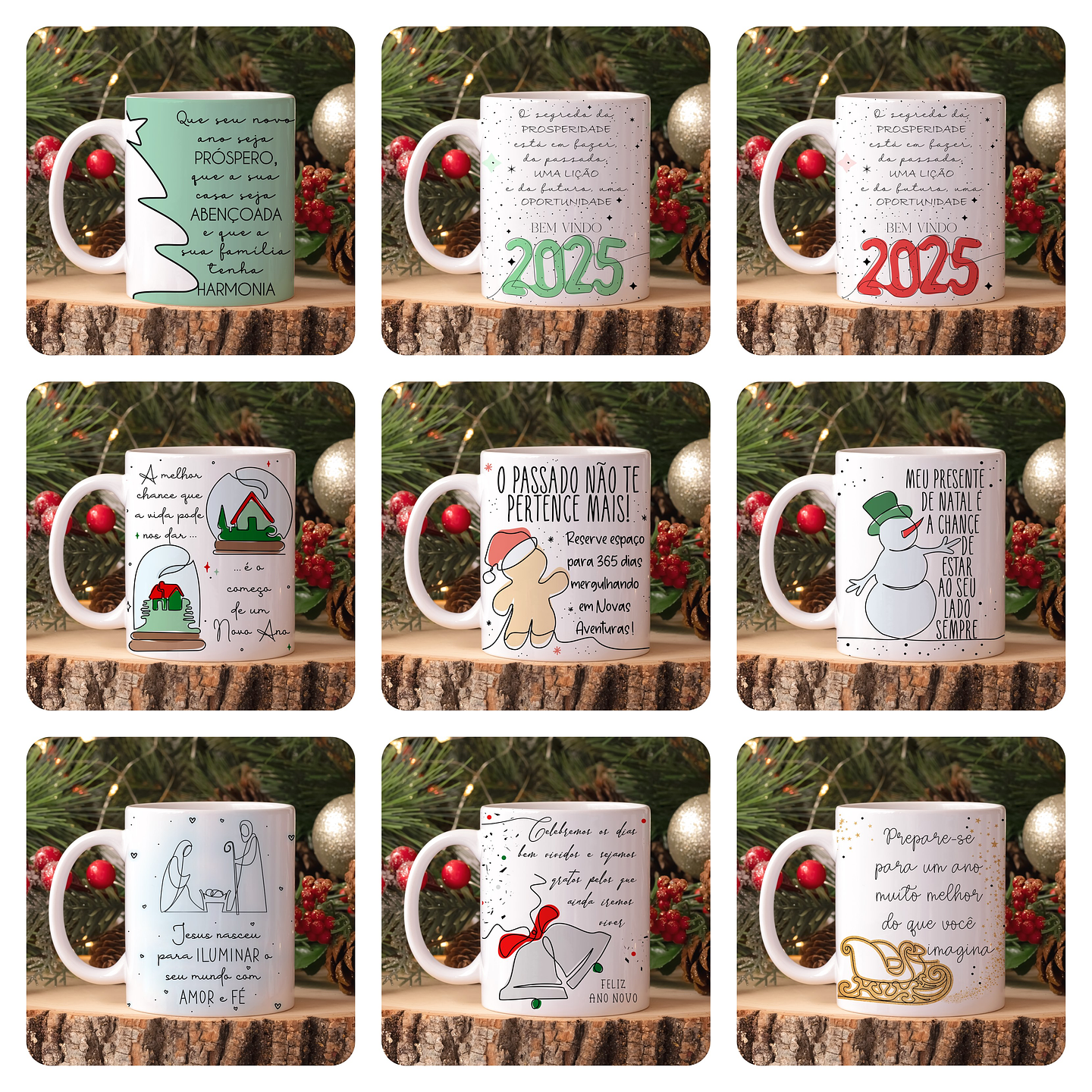 30 Artes para Caneca Natal em Linhas Arquivo em Jpg 2
