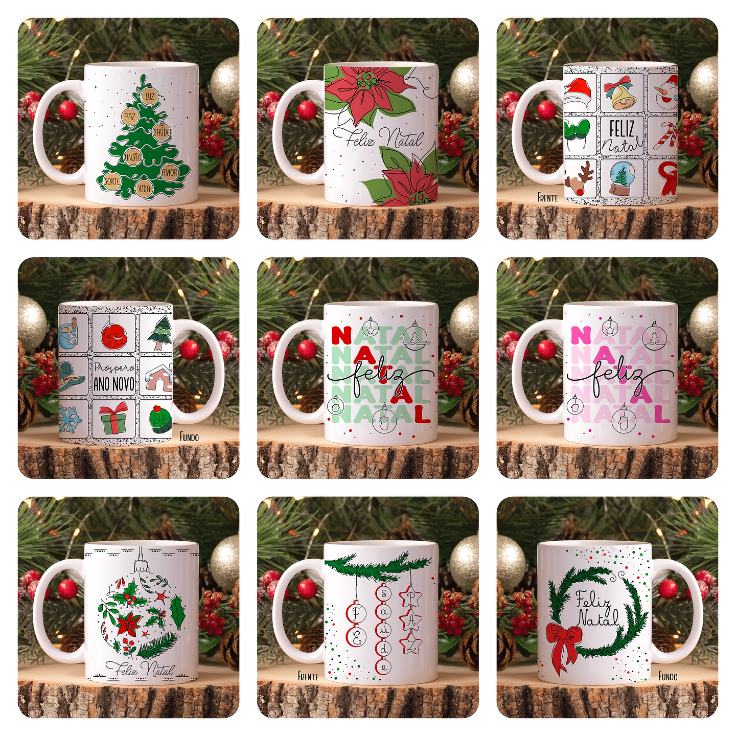 30 Artes para Caneca Natal em Linhas Arquivo em Jpg 3