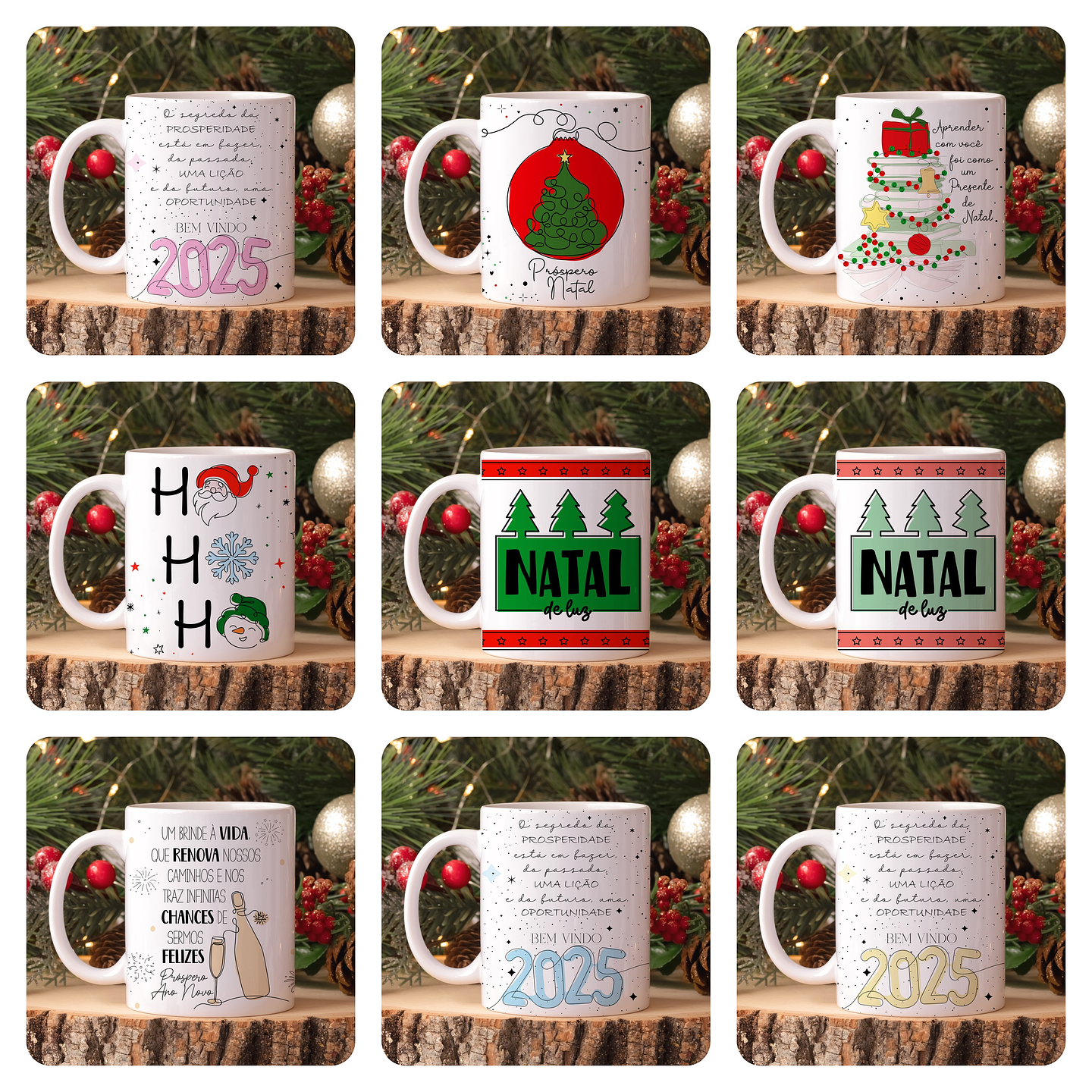30 Artes para Caneca Natal em Linhas Arquivo em Jpg 4