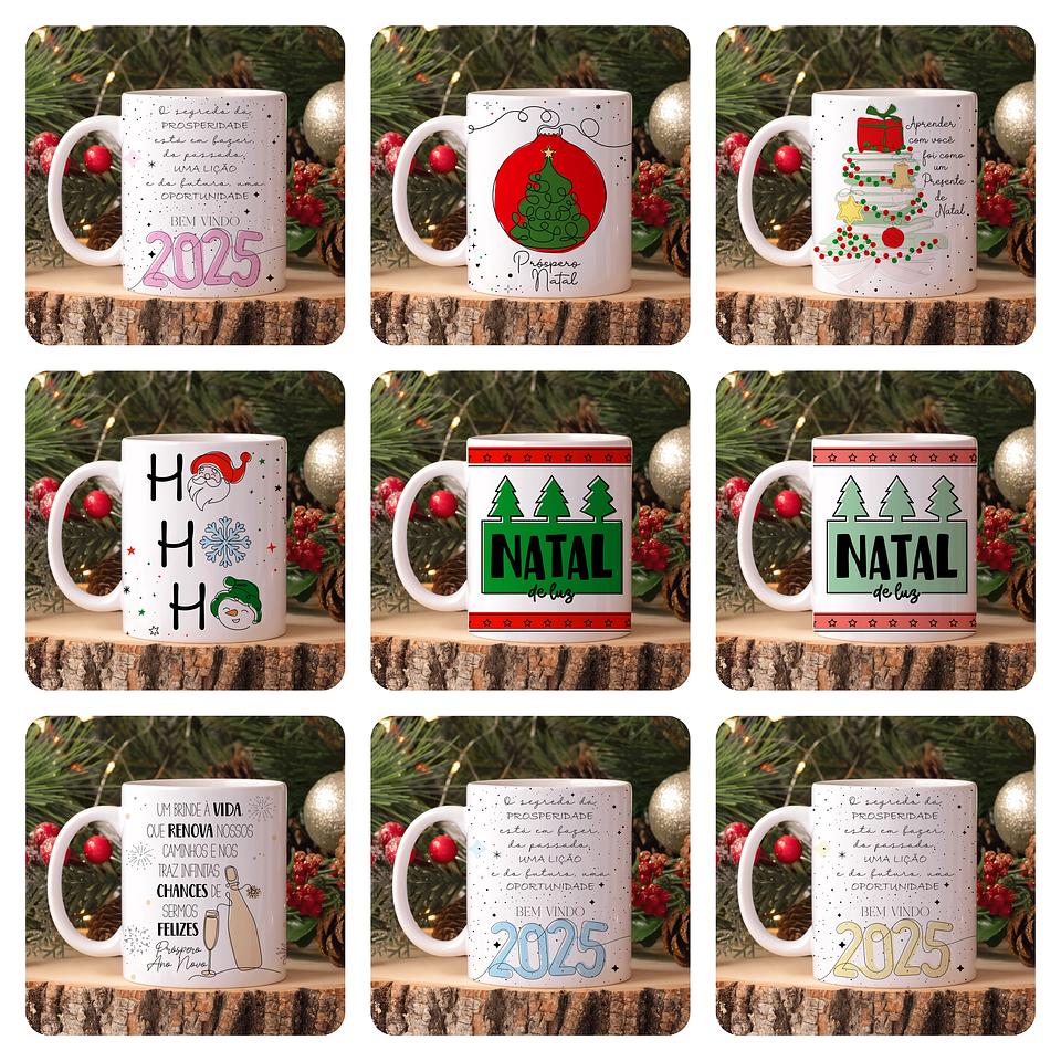 30 Artes para Caneca Natal em Linhas Arquivo em Jpg 4
