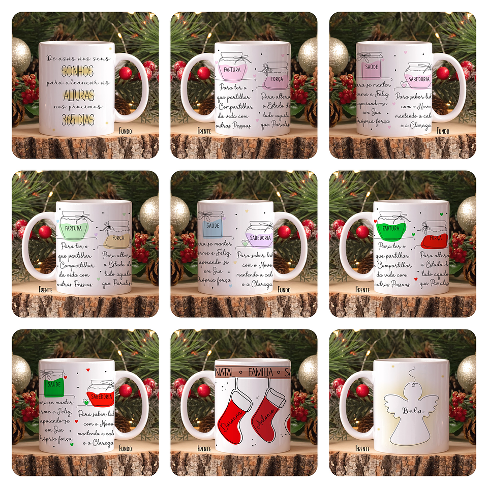 30 Artes para Caneca Natal em Linhas Arquivo em Jpg 5