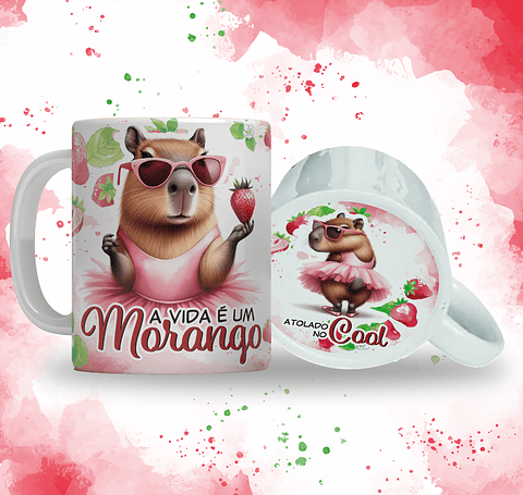 Arte para Capivara A vida é um morango atolado no cool Arquivo em Jpg 