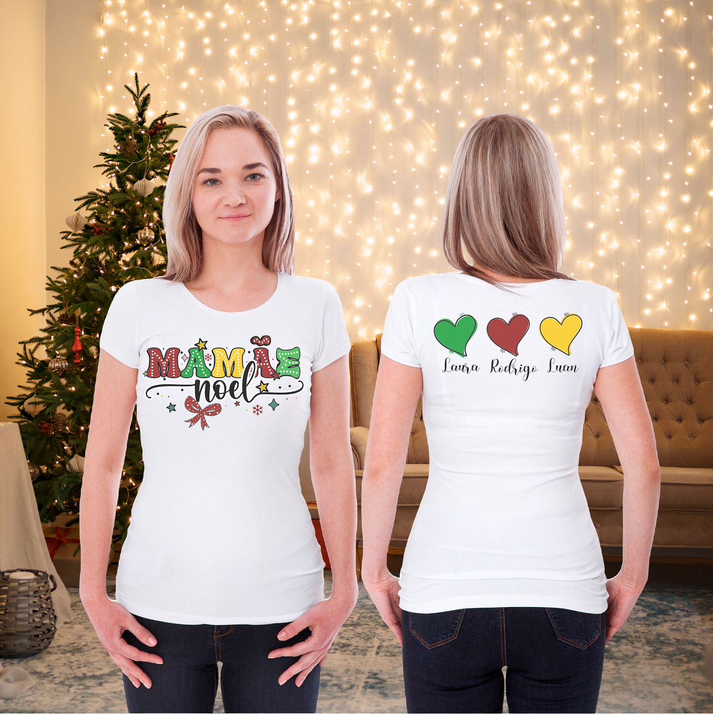 3 Artes para Camisa Natal Mamãe Noel Arquivo Editável 3