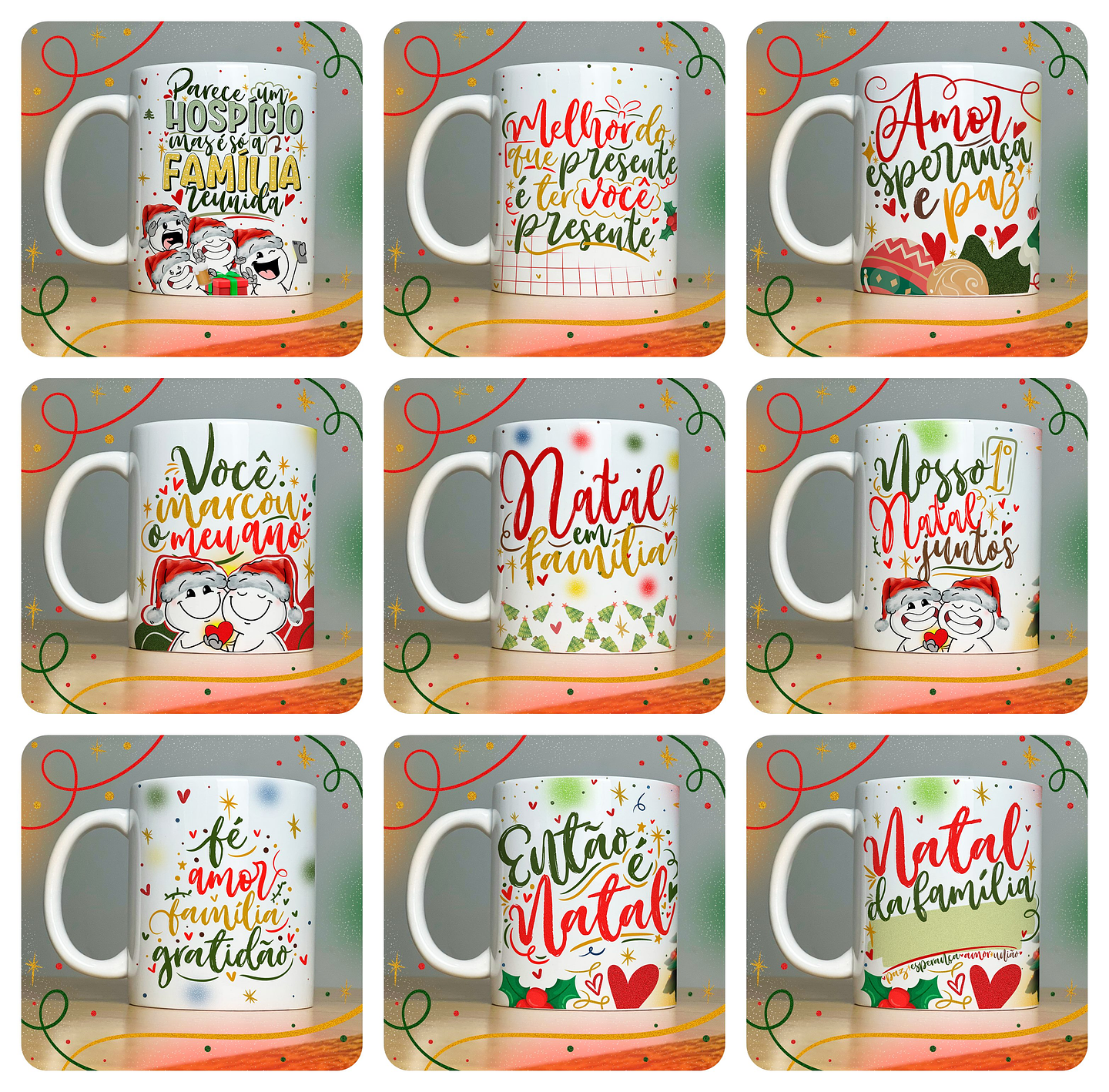 40 Artes para Caneca Papai Noel Arquivo em Jpg  2