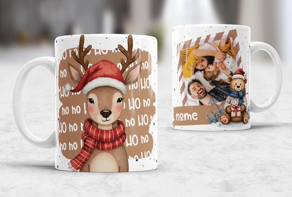 7 Artes para Caneca Natal com Fotos Arquivo Editável 2