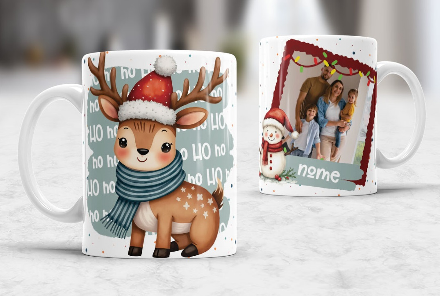 7 Artes para Caneca Natal com Fotos Arquivo Editável 3