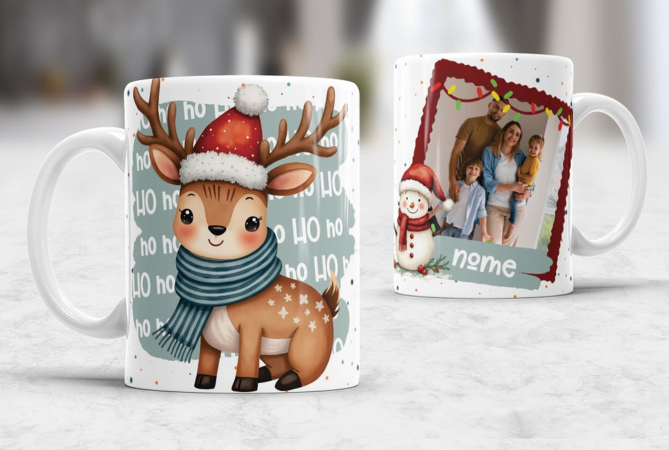 7 Artes para Caneca Natal com Fotos Arquivo Editável 3