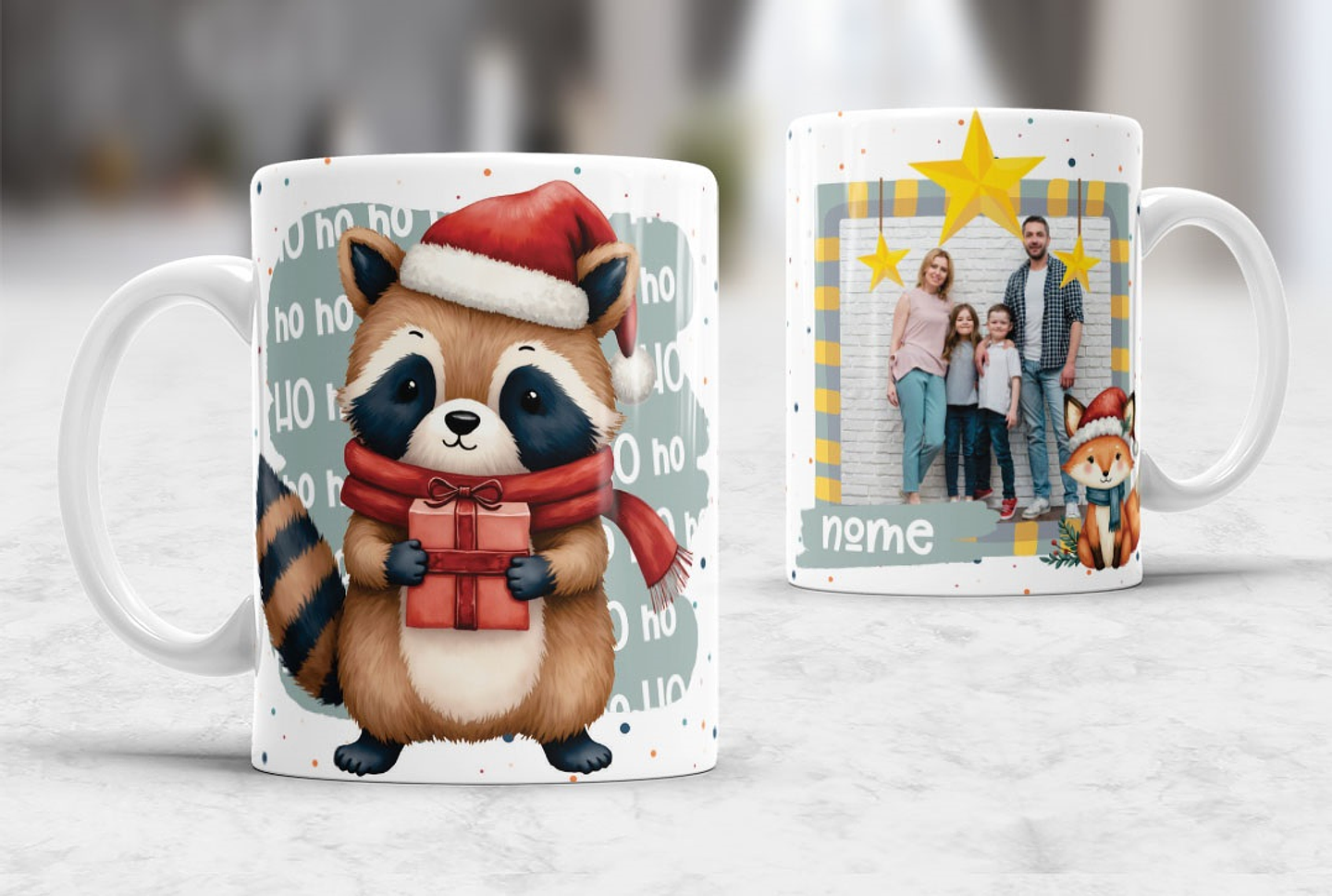 7 Artes para Caneca Natal com Fotos Arquivo Editável 4