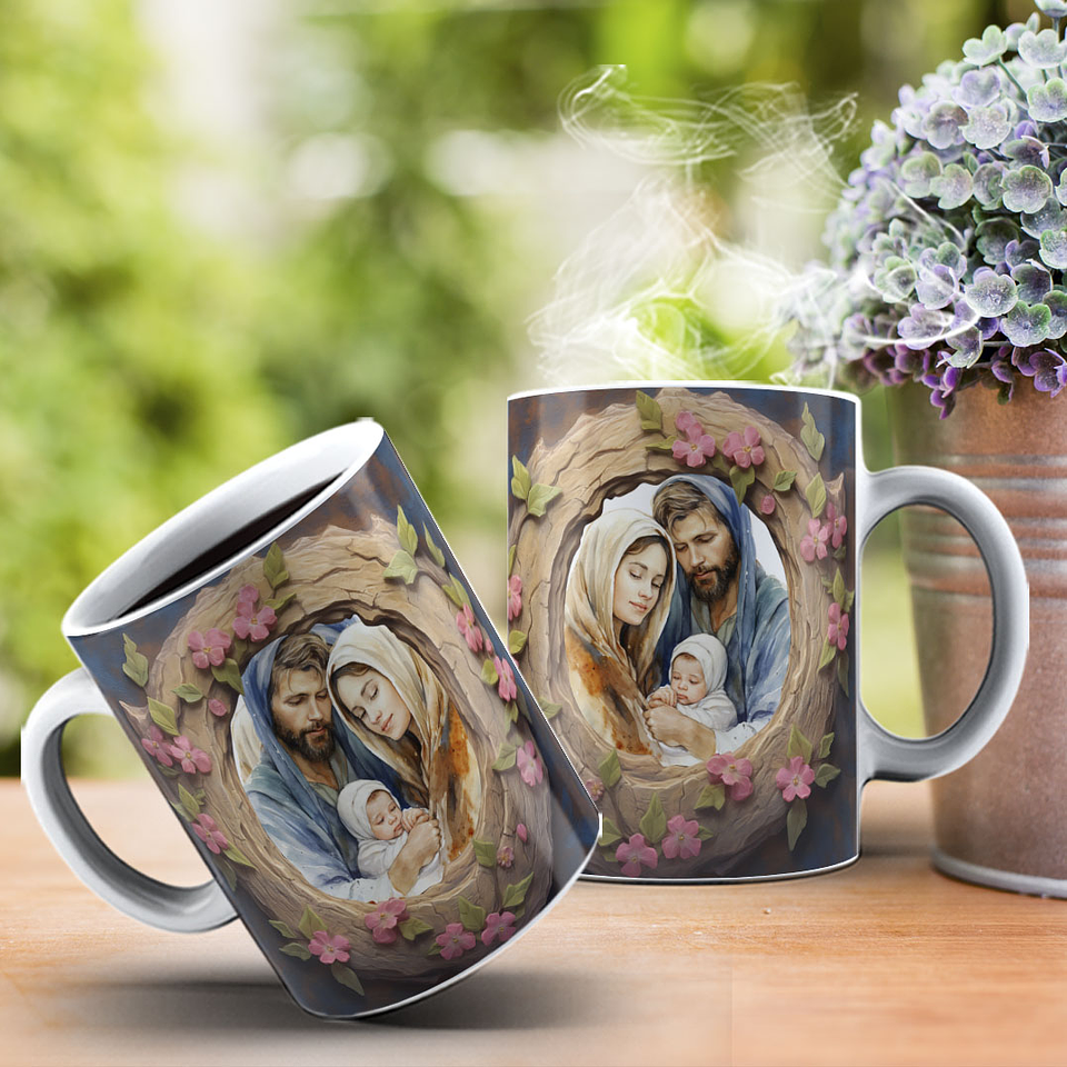 6 Artes para Caneca Presépio 3D Natal Arquivo em Jpg   5