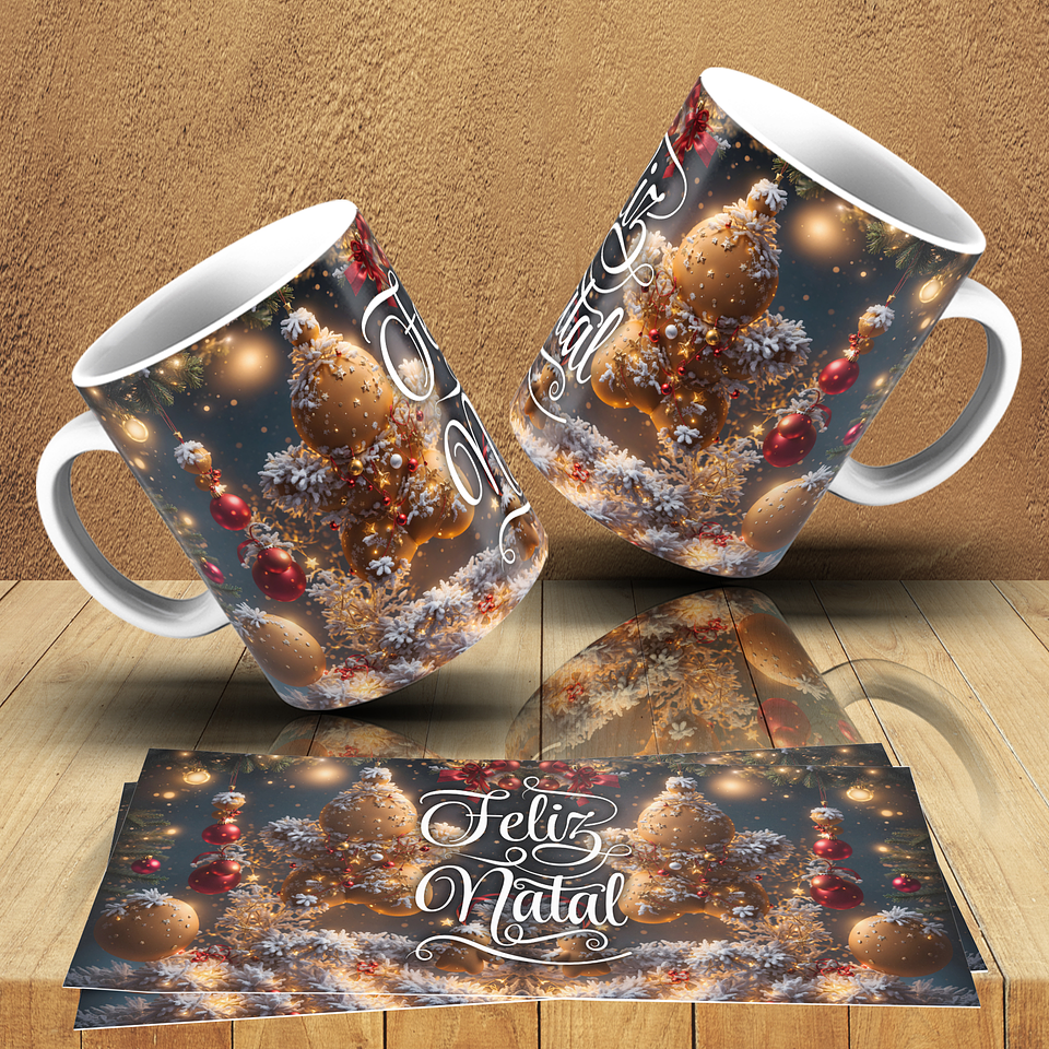 8 Artes para Caneca Natal Biscoitos de Gengibre Arquivo Editável 4