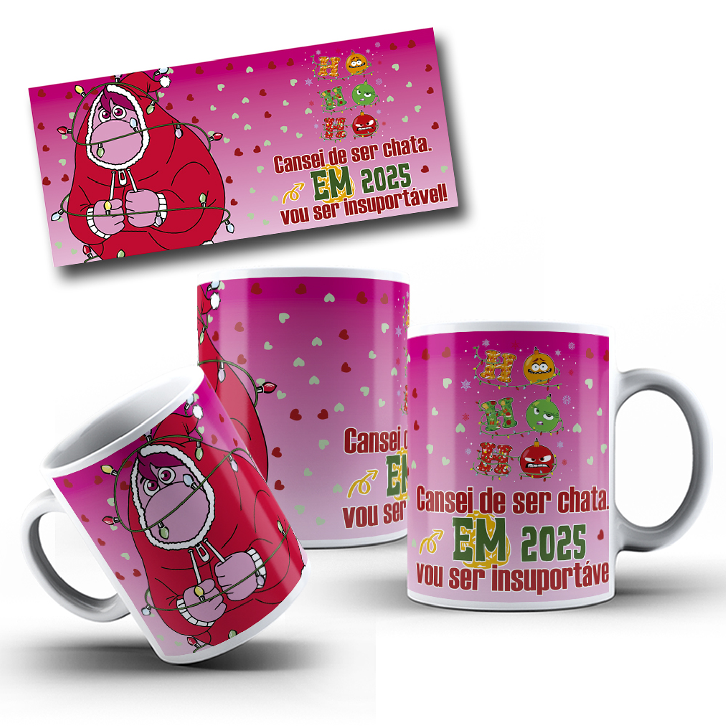 8 Artes para Caneca Natal Divertidamente Arquivo em Jpg 7