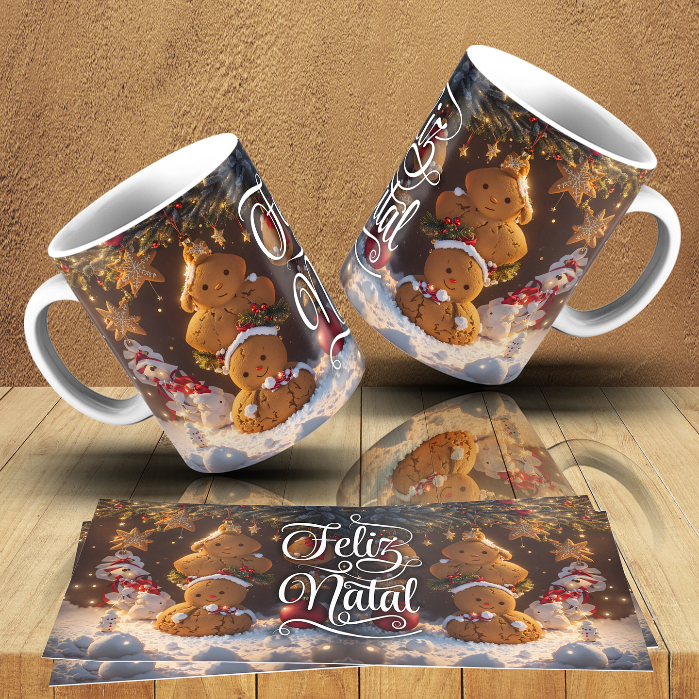 8 Artes para Caneca Natal Biscoitos de Gengibre Arquivo Editável 7