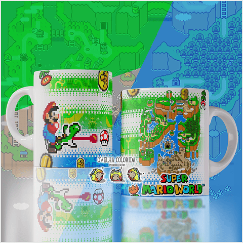 8 Artes para Caneca Super Mario Arquivo Editável