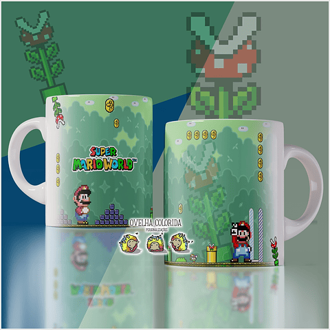 8 Artes para Caneca Super Mario Arquivo Editável