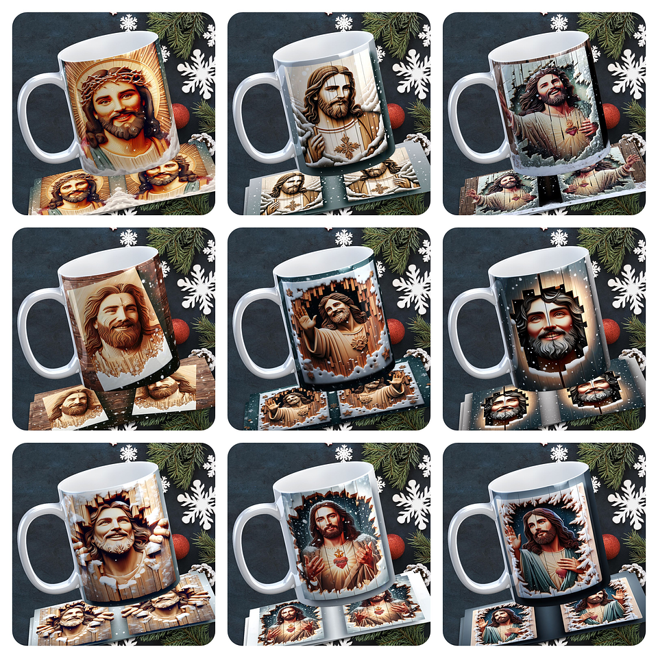 10 Artes para Caneca Natal Cristo Arquivo em Jpg  1