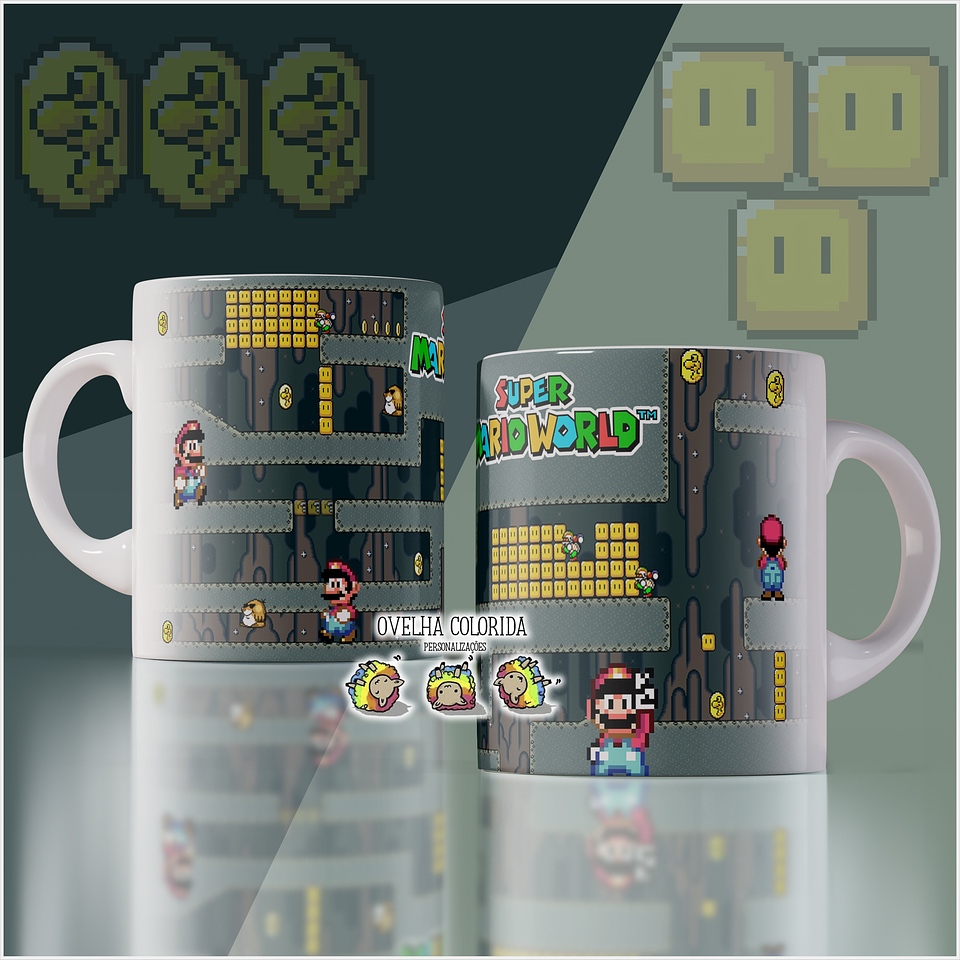 8 Artes para Caneca Super Mario Arquivo Editável 7