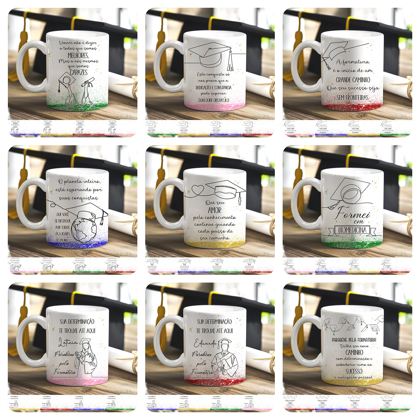 15 Artes para Caneca Formatura Arquivo em Png 1