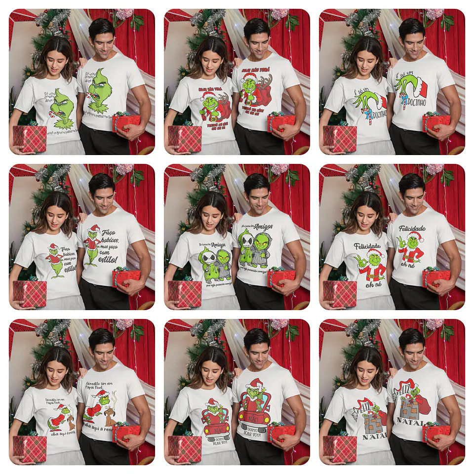 15 Artes para Camisa Natal Grinch Arquivo Editável 1