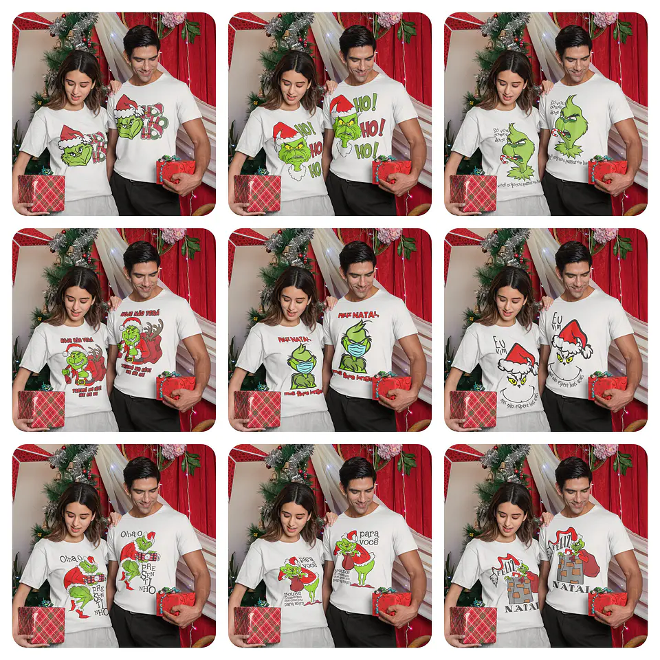 15 Artes para Camisa Natal Grinch Arquivo Editável 2