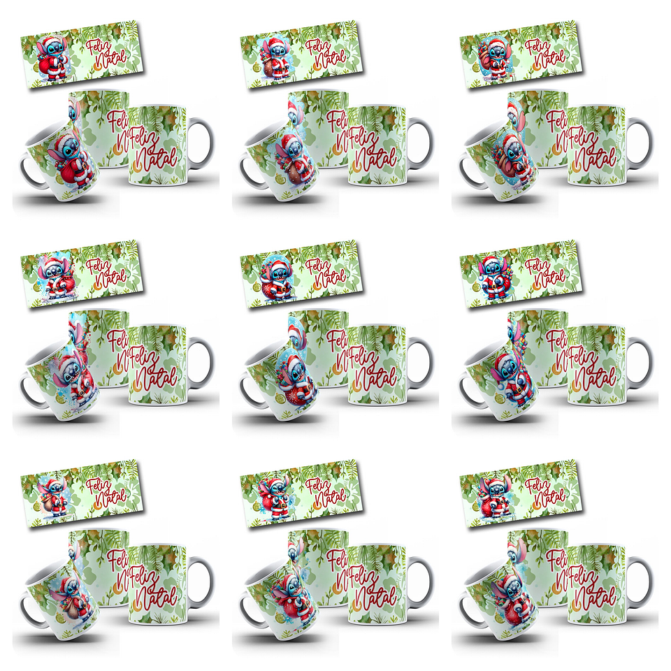 15 Artes para Caneca Stitch Natal Arquivo em Png  1