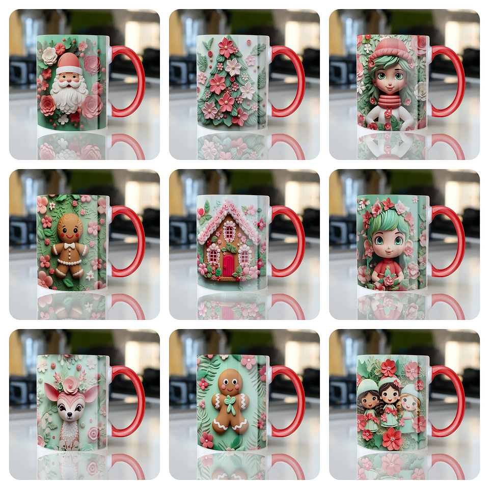 16 Artes para Caneca Biscuito Natal Arquivo em Png  2