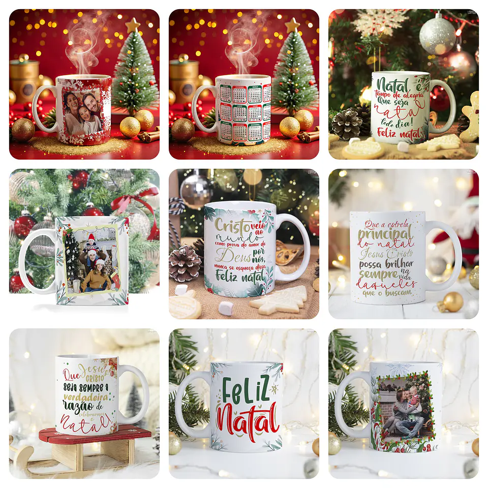 56 Artes para Caneca e Azulejo Natal Arquivo Editável 1