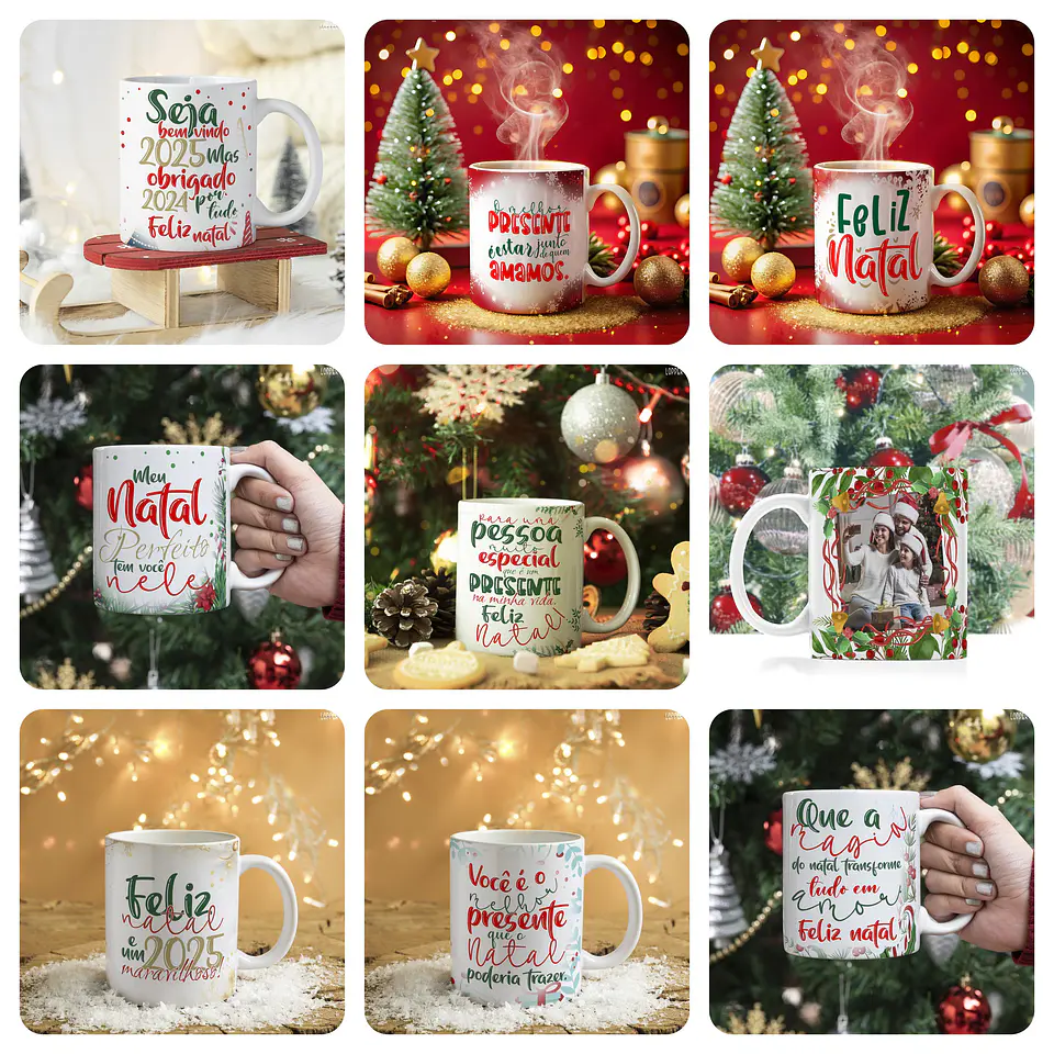 56 Artes para Caneca e Azulejo Natal Arquivo Editável 2