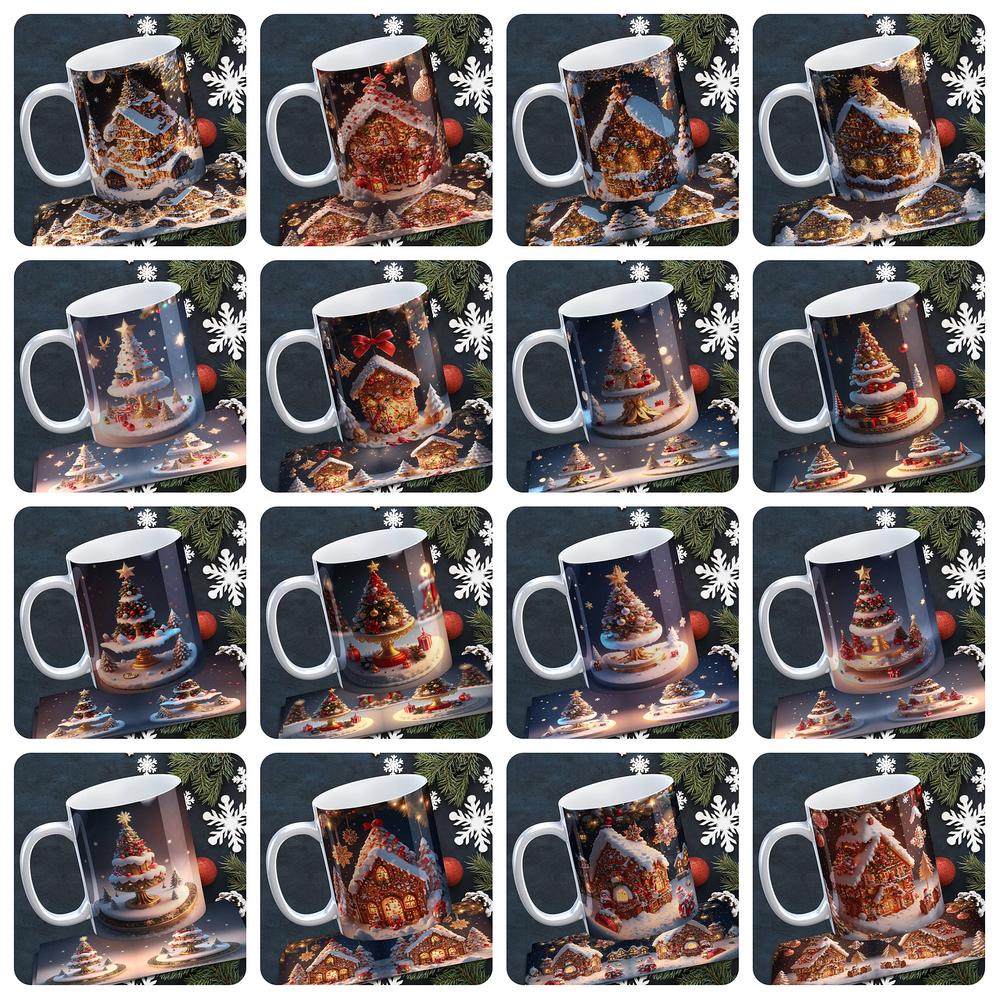 120 Artes para Caneca Natal 3D  Arquivo em Jpg  1