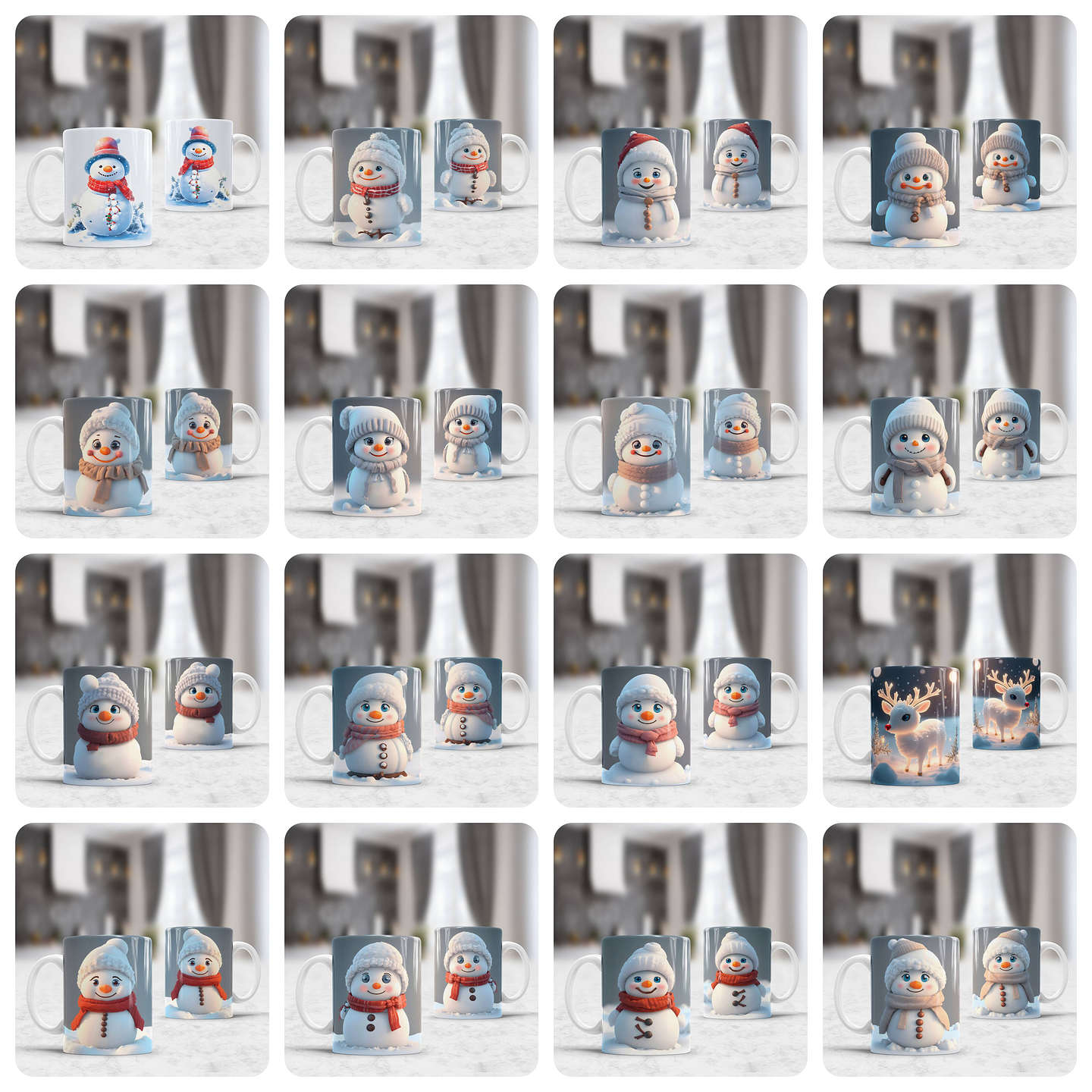 120 Artes para Caneca Natal 3D  Arquivo em Jpg  2