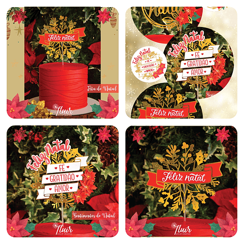 Arquivo de Corte Topo de Bolo Natal Noel em Studio e Pdf