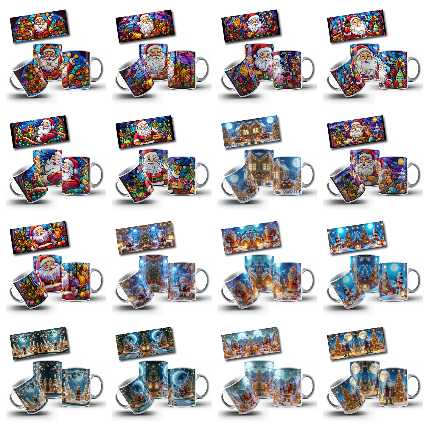 107 Artes para Caneca Papai Noel 3D Arquivo em Jpg 7