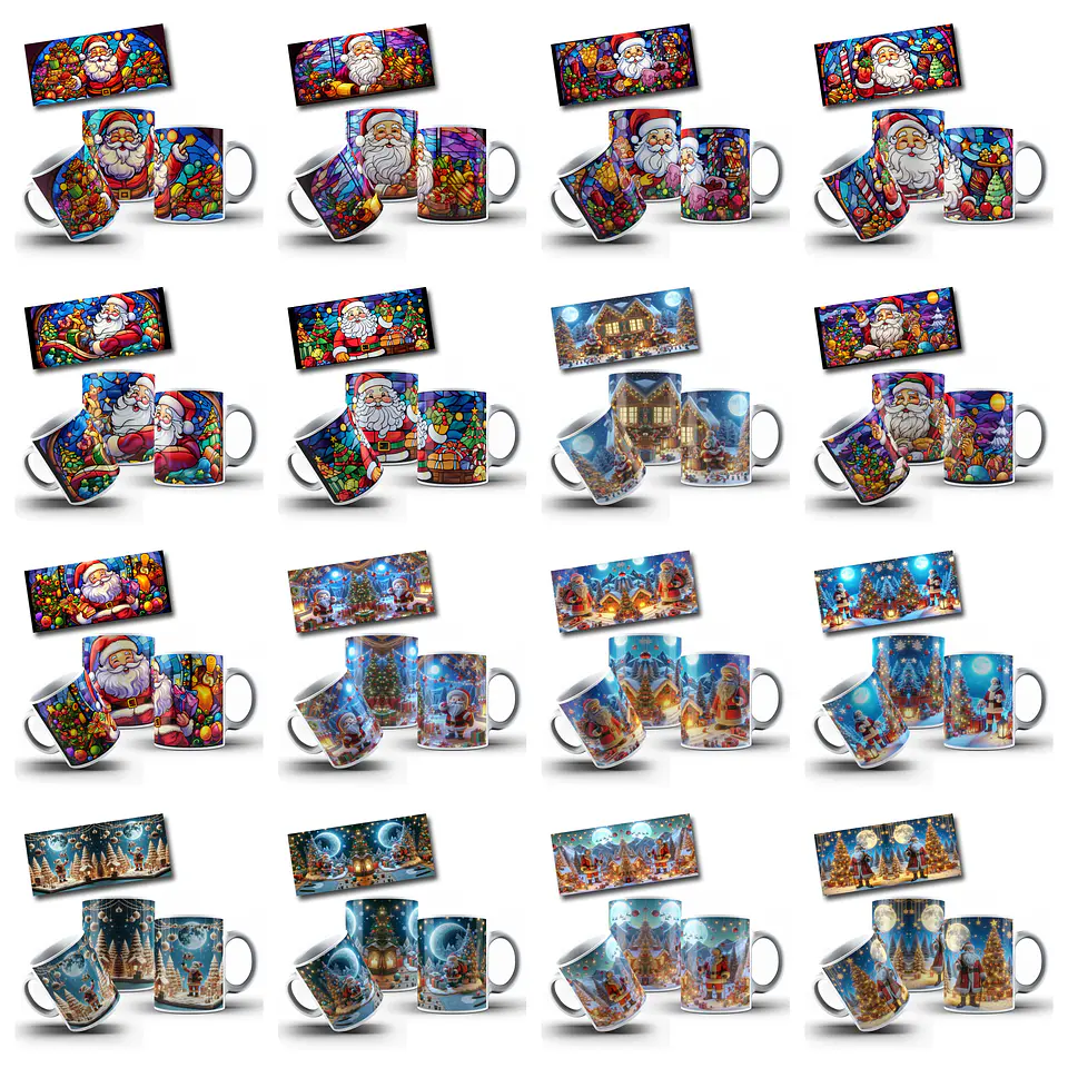 107 Artes para Caneca Papai Noel 3D Arquivo em Jpg 7