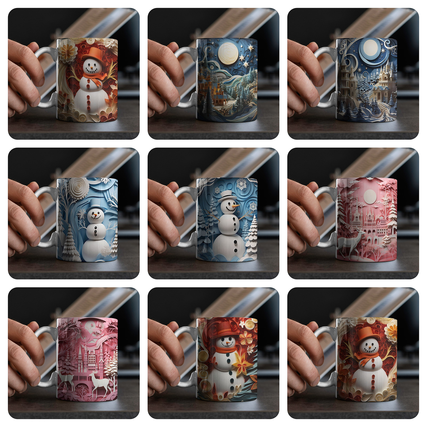 120 Artes para Caneca Natal 3D  Arquivo em Jpg  8
