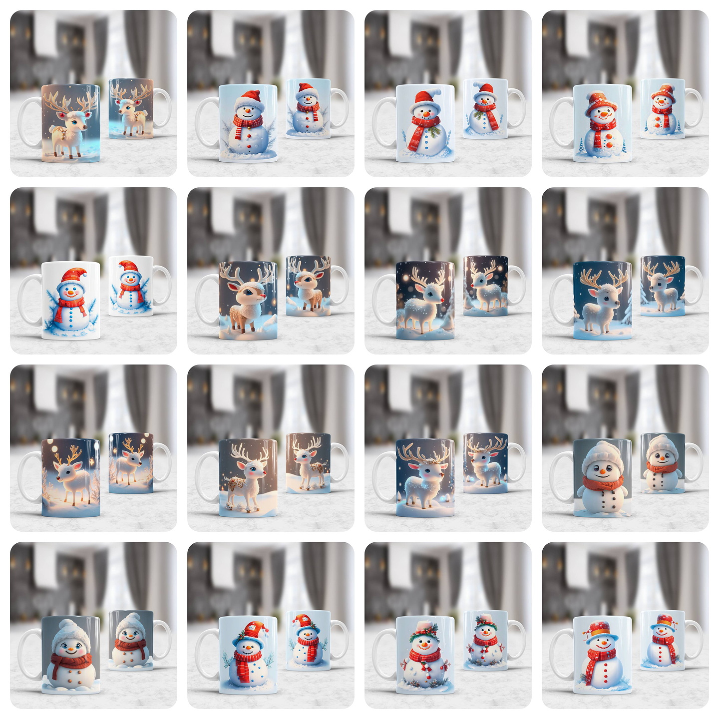 120 Artes para Caneca Natal 3D  Arquivo em Jpg  10