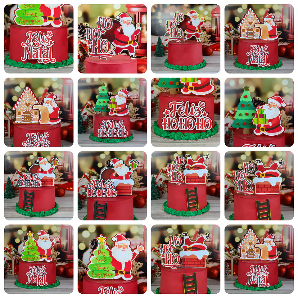 Arquivo de Corte Topo de Bolo Natal Noel em Studio e Pdf 2