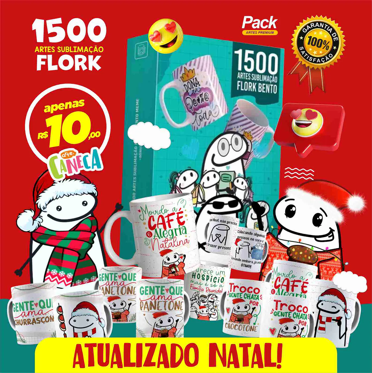 Pack 1500 Artes Sublimação Para Canecas Flork Bento Meme 11